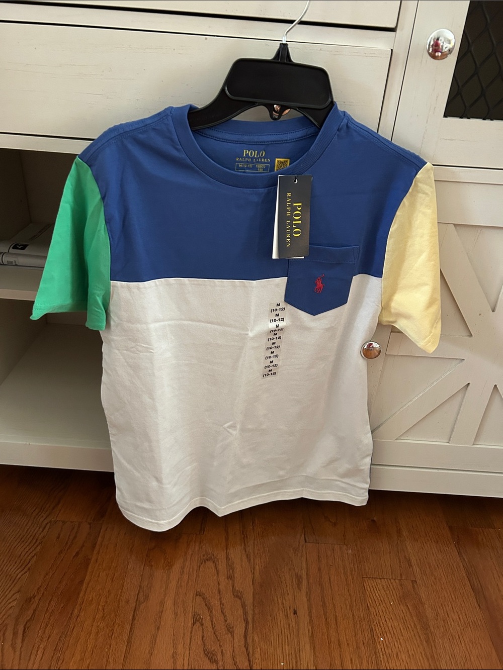Polo by Ralph Lauren Boys' Colorblock Pocket Tee - Blue/White/Green/Yellow
